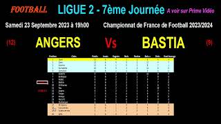 ANGERS - BASTIA : match de football de la 7ème journée de Ligue 2 - Saison 2023/2024