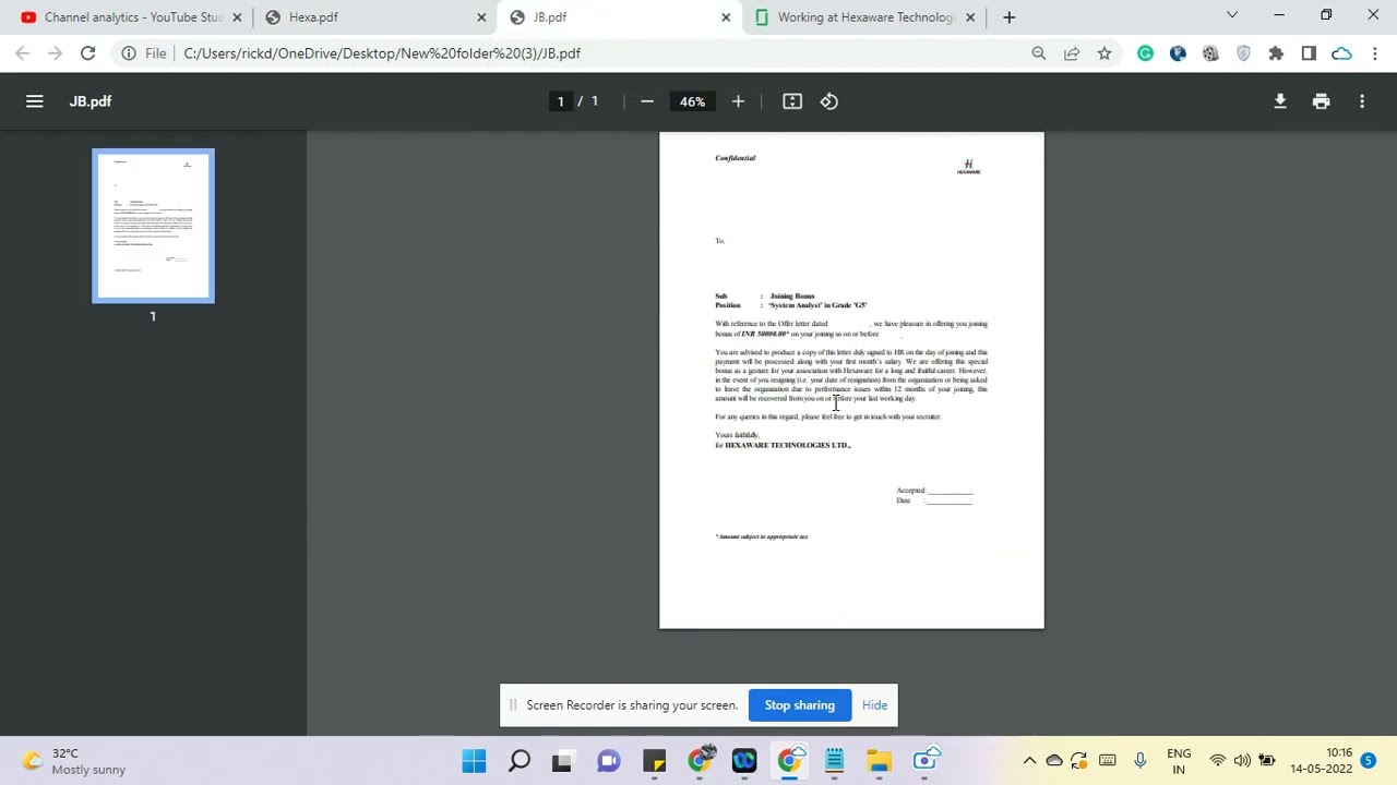 Is It Worth Joining Hexaware| Hexaware Offer Letter |Joining Bonus