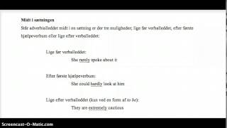 Placering Af Adverbialled