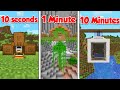 Building A Minecraft Base In 10 seconds, 1 Minute, 10 Minutes!