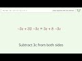 Solve 36-(3c 4)=2(c 4) c: Linear Equation Video Solution | Tiger Algebra