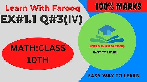 Class:10Th Ex 1.1 Q3(Ⅳ)|how to use completing square method|Learn with Farooq
