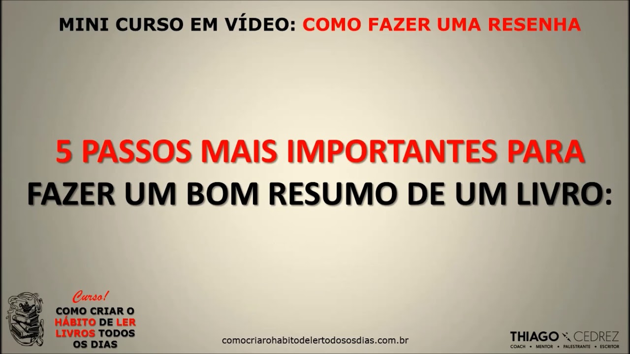 Como Fazer Resumo De Um Livro Exemplos
