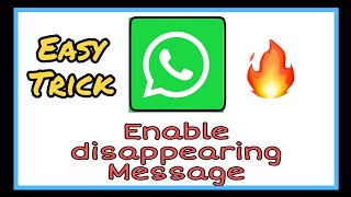 How to enable disappearing Message on What's app.😎😎#Youtubeshorts. #Shorts. screenshot 3