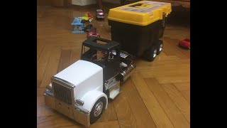 rc tamiya 1/14 custom peterbilt truck test run 1