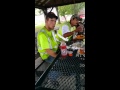 White boy eating spicy food with the mexican friends