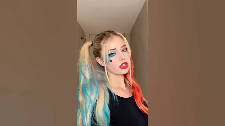 Harley Quinn makeup tutorial ❤️💙 #halloween #makeup #shorts #makeuptutorial
