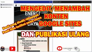 cara mengedit atau menambah konten google sites dan publikasi ulang | tutorial lengkap dan mudah