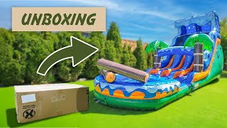 New Jungle Falls 17Ft Dual Lane Waterslide Unboxing Xjump