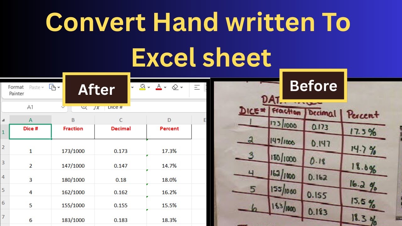 How To Convert Handwritten text into Excel Sheet