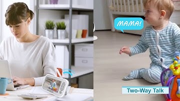 JLB7tech 5" Display Video Baby Monitor with 2 Cameras and Audio,Two-Way Audio,Lullabies,Temperature