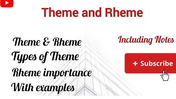 Theme and Rheme in stylistics| Theme and Rheme in linguistics