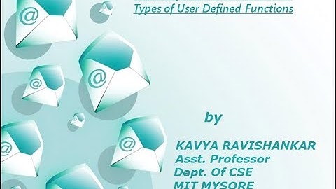CPS|Session-24|Module-4|User Defined Functions-part 2|Types of User Defined Functions