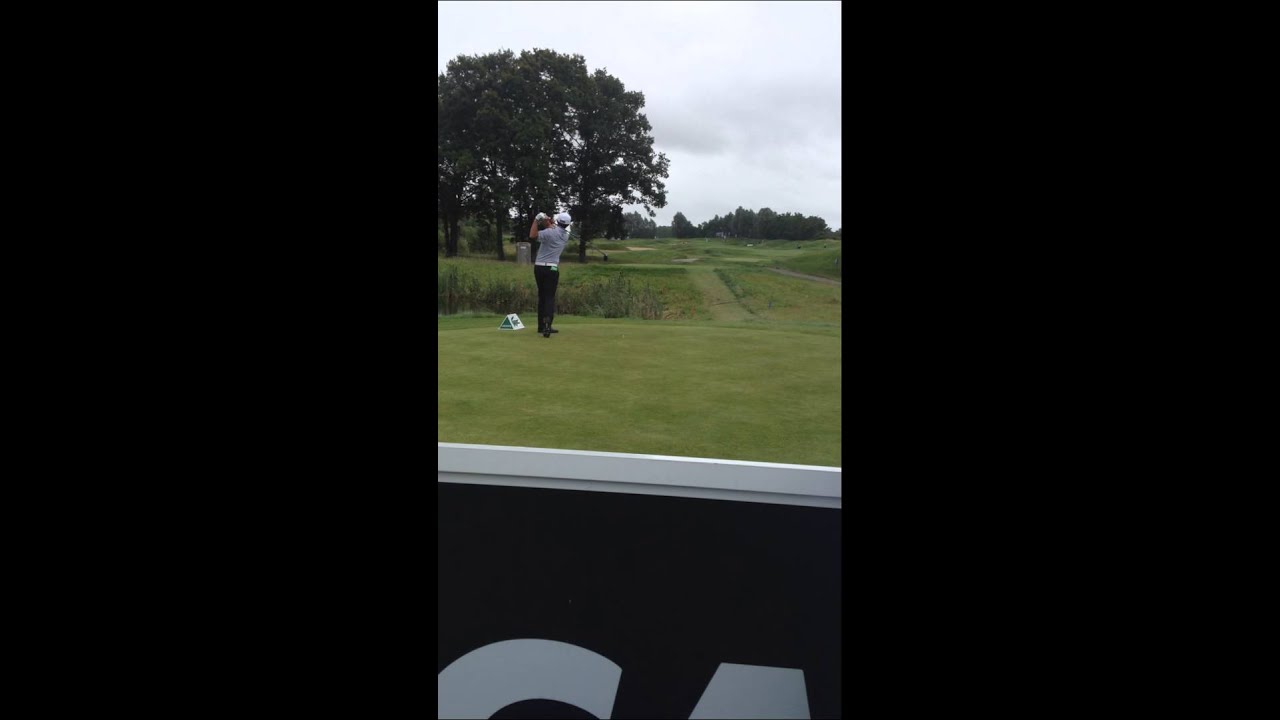 Gary Stal teeing off the 4th Open de france 2014 Round 3