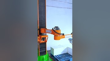 Single column rotary palletizing robot, Palletizing machine for carton packing. #robot #palletizer