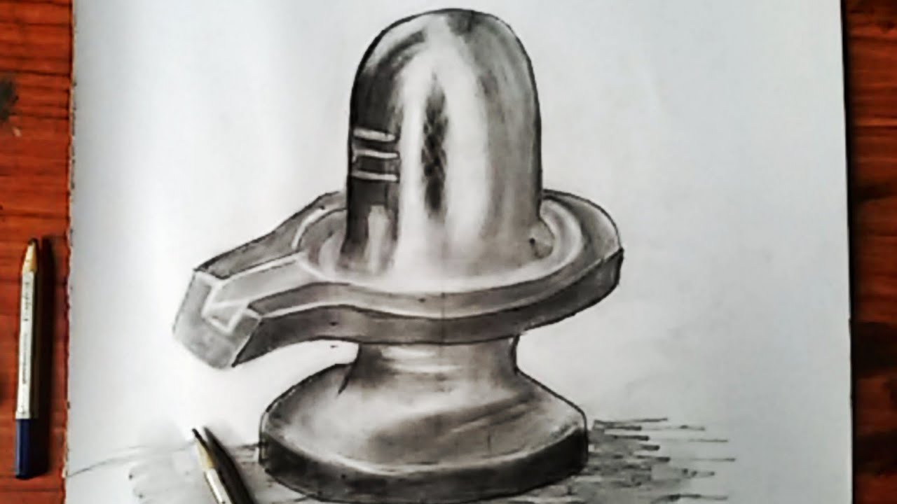how to draw a Shiva lingam drawing// shivling pencil drawing// jai shiv