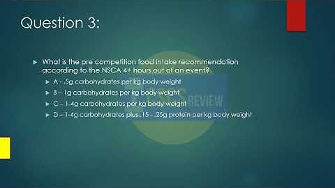 Free CSCS Review Chapter 10 Questions 1   5 Pre Competition Recommendations