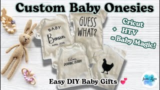 👶✨Custom Baby Onesies with Cricut + HTV | Easy DIY Baby Gift Ideas 👶✨