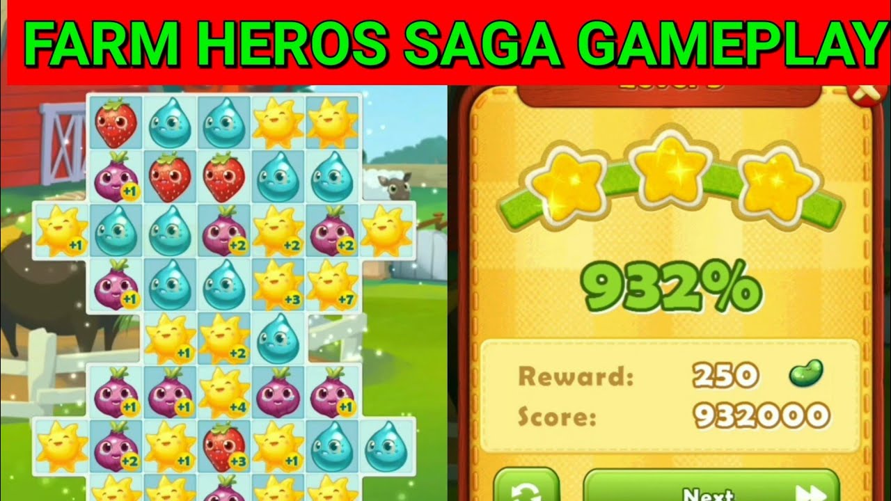 FARM HERO SAGA GAMEPLAY - PART 1 | LEVEL 1 TO 10 | LEVEL 1 GAMER