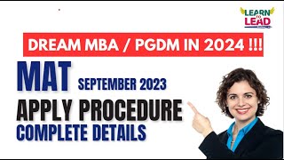MAT Sep 2023 | Exam Date | Exam Pattern | Fee | Apply Procedure | Required Documents #mba2024