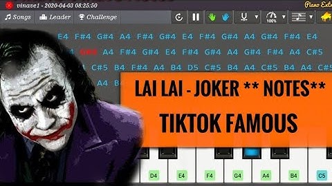 Lai Lai Lai - Joker Song || Piano **Notes** || Mohammad Alam.