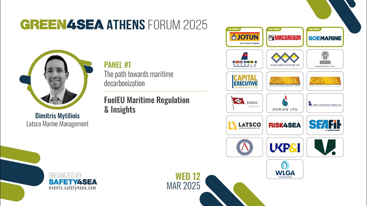 2025 GREEN4SEA Athens Forum, Dimitris Mytilinis, Latsco Marine, FuelEU Regulation & Insights