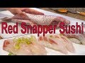 How to make Red Snapper( Sea Bream) sushi. How to fillet.