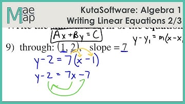 KutaSoftware: Algebra 1- Writing Linear Equations Part 2