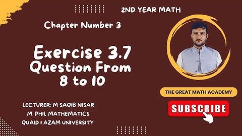 Exercise 3.7 Questions from 8 to 10 || 2nd Year Math Chapter 3 || Integration || Fsc2 Ics2