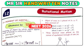 Rotational motion class 11 - handwritten notes for neet | Don