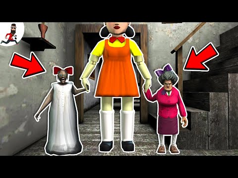 baby Granny, baby Scary Teacher vs Squid Game Doll ★ funny horror animation (funny moments)