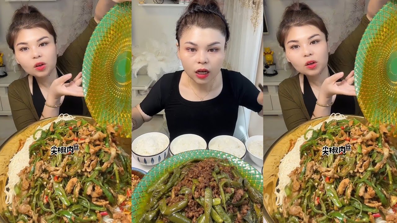 Mukbang #: Eat pig brain belly pork, Fried skewers #mukbang #foodie #pork 