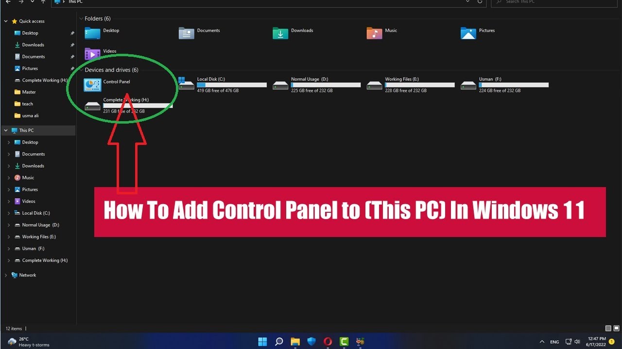 How To Add Control Panel to (This PC) In Windows 11 - YouTube