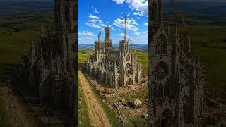 From Empty Field to Gothic Cathedral in 24 Seconds ⛪ #aivideo #building #cathedral