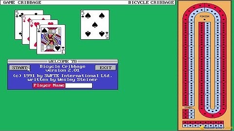 Bicycle Cribbage gameplay (PC Game, 1991)