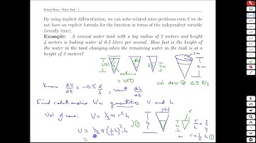 Unit 5-6 Related Rates-Water Tank - MATH 121