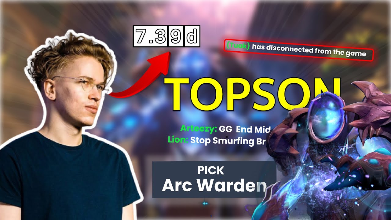 Topson Arc Warden Mid Gameplay | Dota 2 Patch 7.39d