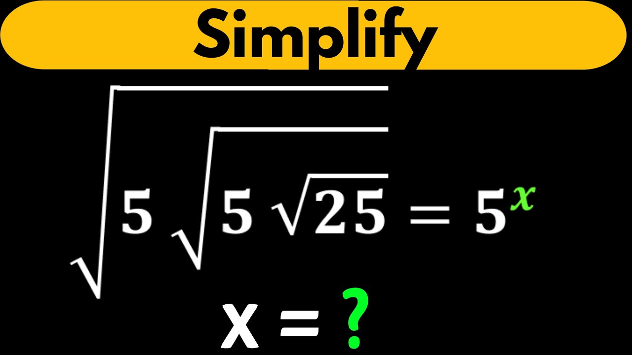 A Nice Square Root Simplification Problem | Simplification | How to ...