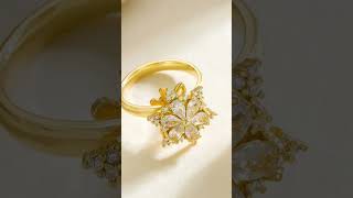Luxury Bloom ✨Golden Spark 💛#luxuryring #goldring #flowerjewelry #ringgoals