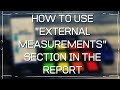 CREATE NEW REPORT - EXTERNAL MEASUREMENTS