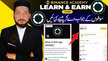Binance Learn & Earn New Quiz Answers ✅ Binance HOME Quiz | What is Defi App (HOME)?