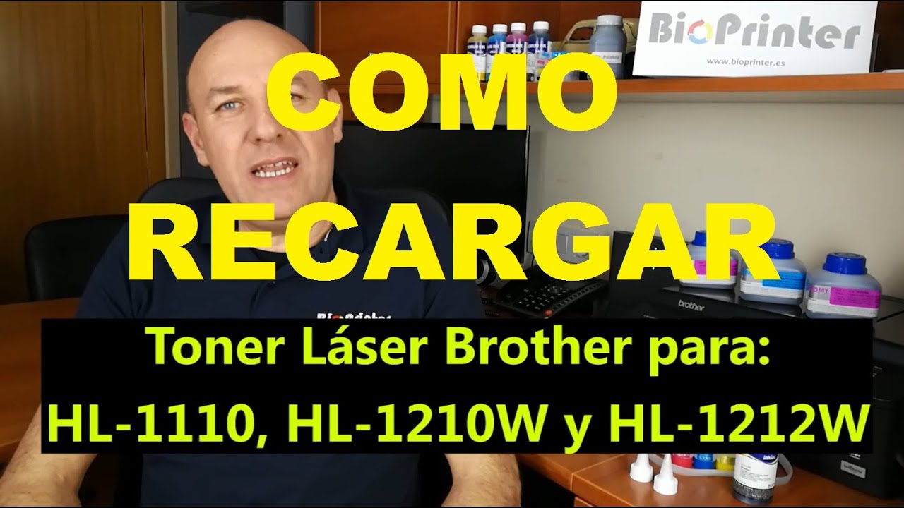 COMO RECARGAR TONER BROTHER HL-1110, HL-1210W, HL-1212W - YouTube