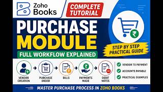 Zoho Books Purchase Module Tutorial for Beginners | Vendor to Bill Payment