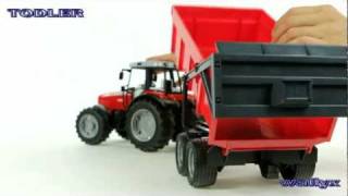 Bruder 02045 Traktor Massey Ferguson 7480 z przyczepa wywrotką