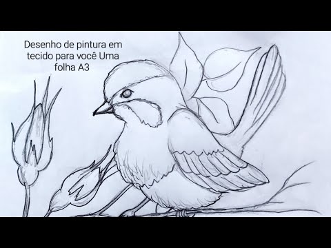 08 - Desenho de bichinho para pano de copa (passarinho)