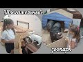 Ксю и Настя в трогательном зоопарке.