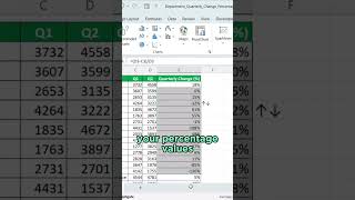 Percentage with arrow #excel #spreadsheetmagic #exceltips #excelwithstyle #exceltricks #dataentry
