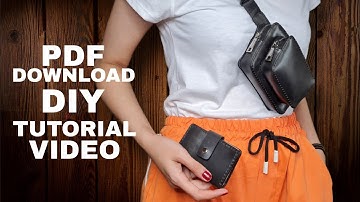 PDF Pattern⭕️Mini leather fanny pack + Card wallet😎Tutorial😊⭕️آموزش و الگو کیف کمری
