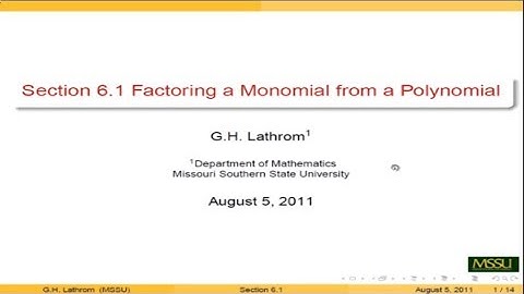 Factoring Monomials from Polynomials
