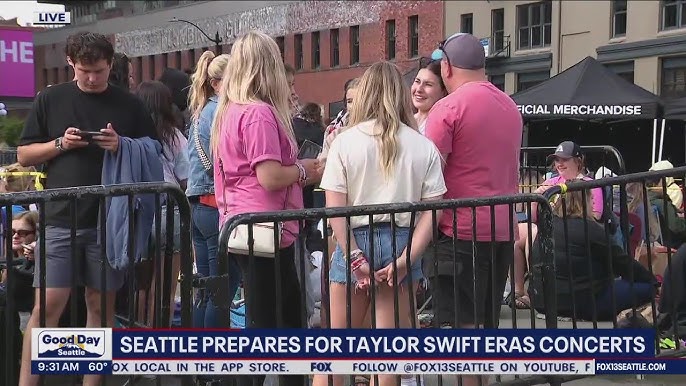 Taylor Swift merchandise shop at Seattle's Lumen Field draws long